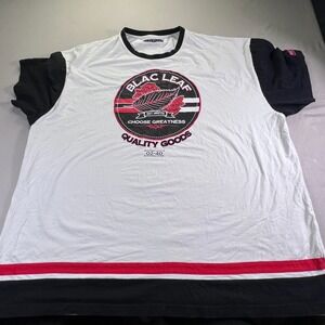 Blac Leaf Quality Goods Mens White Black Red Graphic T-Shirt 6XL Streetwear Tee